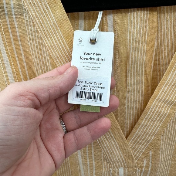 NEW WITH TAGS MARINE LAYER BALI oversized stripe midi coastal linen dress NWT XS - Picture 9 of 12